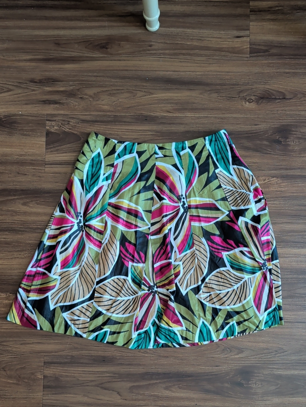 Worthington Floral A-Line Skirt in Pink, Teal, Tan and Black